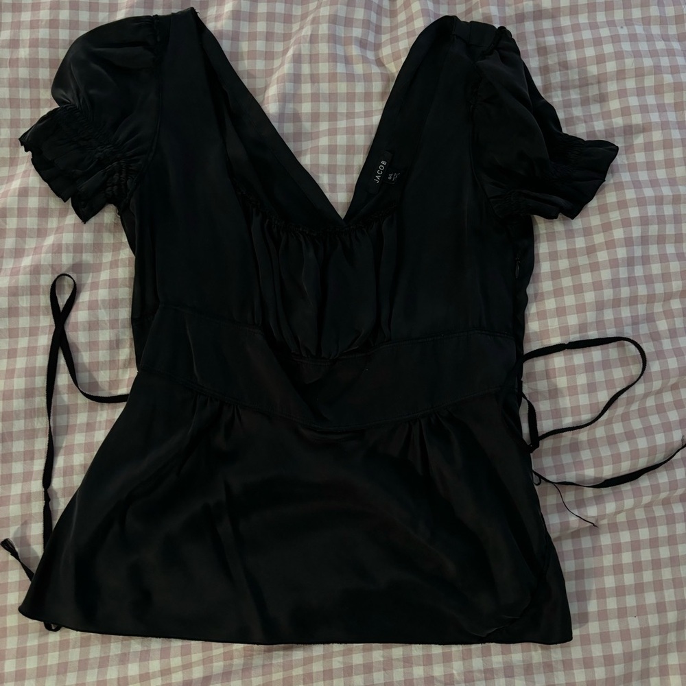 Coquette silk blouse
